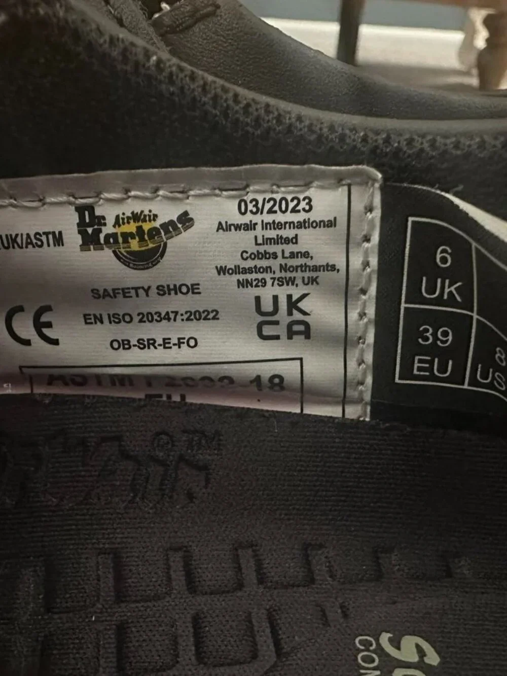 Dr. Martens Black Leather Mary Janes with Yellow Stitching